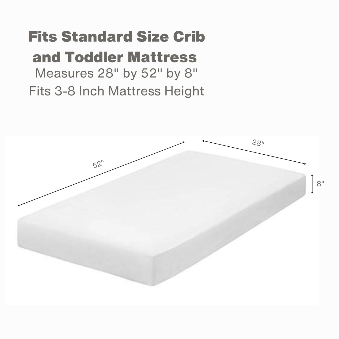 Everyday Kids Fitted Crib Sheet, 100% Soft Breathable Microfiber Baby Sheet, Fits Standard Size Crib Mattress 28in x 52in, White Nursery Sheet