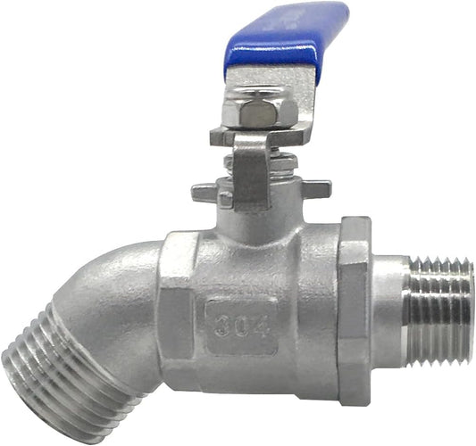Stainless Steel Garden Hose Bibb Outdoor Hose Spigot/Faucet For Garden 1/2" NPT Male x 3/4" GHT Male