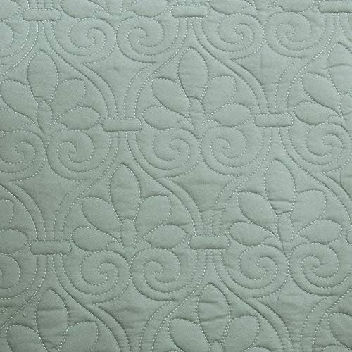 Madison Park Cotton Daybed Cover Set-Double Sided Quilting Classic Cottage Design All Season Bedding with Bedskirt, Matching Shams, Decorative Pillow, 39"x75", Quebec Seafoam 6 Piece