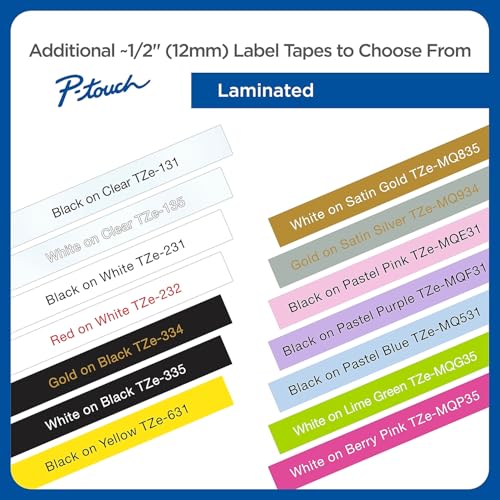 Brother Genuine P-Touch, TZe-231 2 Pack Tape (TZE2312PK) ½”(0.47”) x 26.2 ft. (8m) Laminated P-Touch Tape, Black on White (Pack of 2)