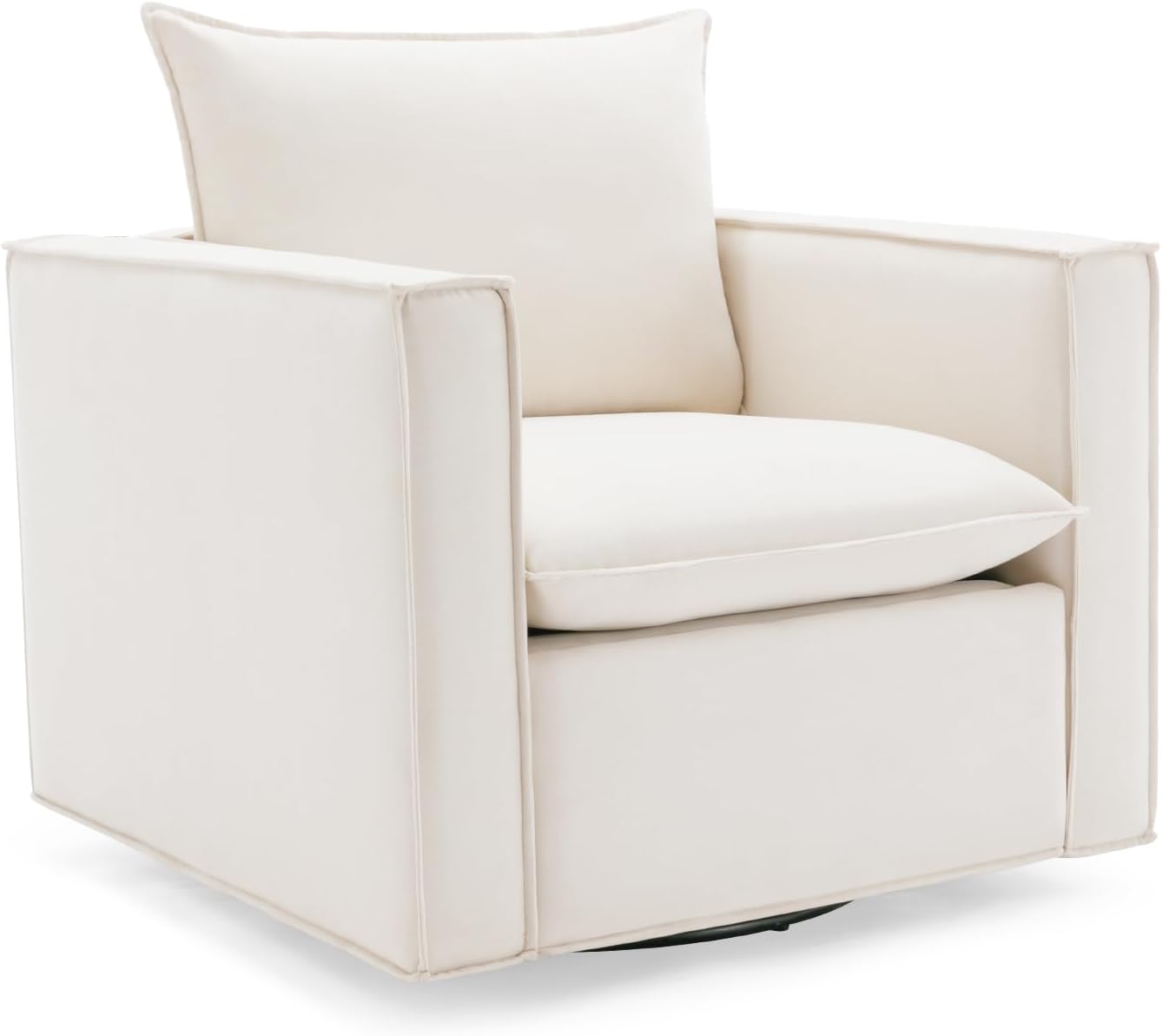 NEW - Swivel Accent Chair Set of 2,34'' Wide Upholstered Arm Chair with Plump Back Pillow, Modern Sofa Living Room Chair for Bedroom, Corner, Reading Nook-Classic Beige - Retail $499