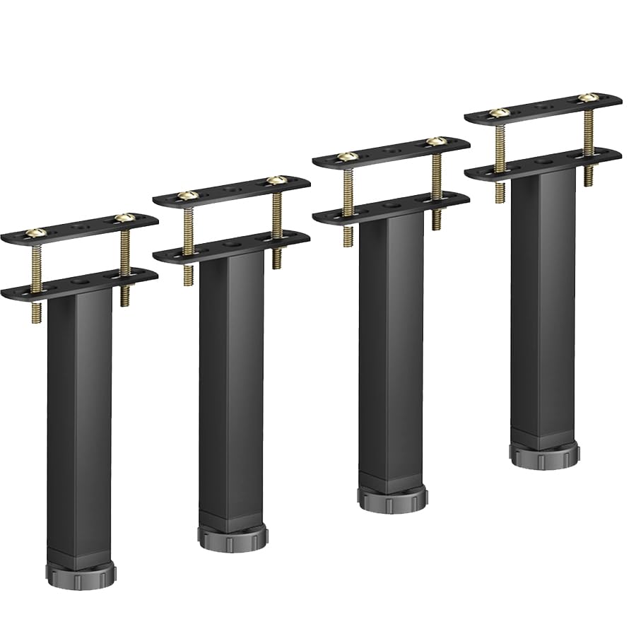 OLAYA Adjustable Bed Legs - Premium Replacement Support Legs for Enhanced Bed Frame Stability, Perfect as Bed Feet, Bed Legs Risers, and Bed Frame Support Beams (4, 5.9"-7")