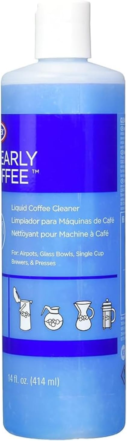 Urnex Clearly Coffee Pot Cleaner 14 Ounce (Made in the USA) French Press Liquid Cleaner for Glass Bowls Airpots Satellite Brewers and Thermal Servers Removes Coffee Oils