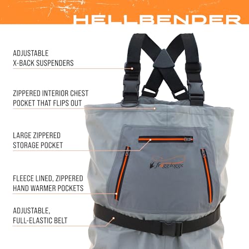 FROGG TOGGS Mens Hellbender Breathable Bootfoot Chest WaderHellbender Bootfoot Chest Wader, Large