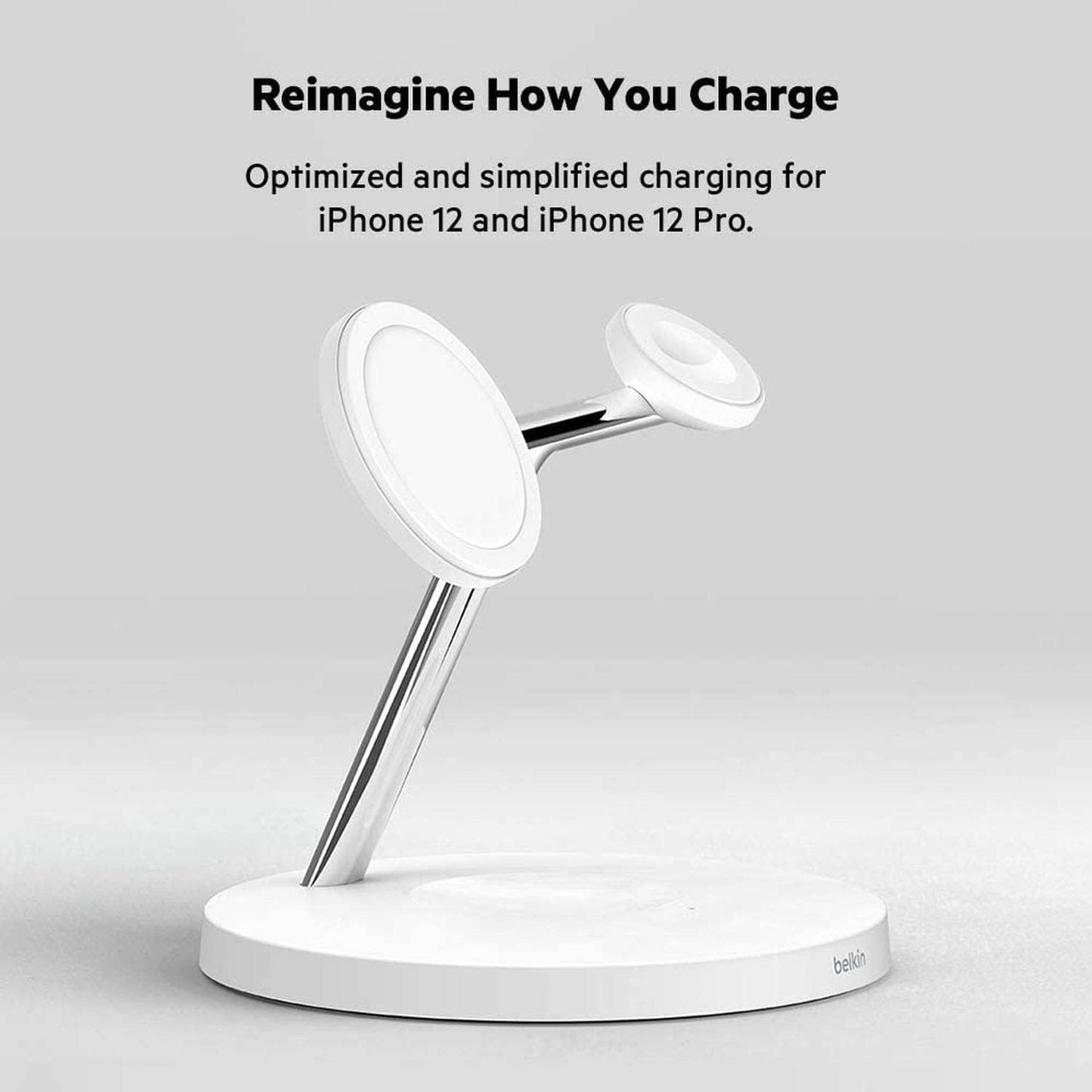 Belkin BoostCharge PRO 3-in-1 Wireless Charger with MagSafe for iPhone 13, 12 + Apple Watch + AirPods (Magnetically Charges iPhone 13 and 12 Models up to 15W)