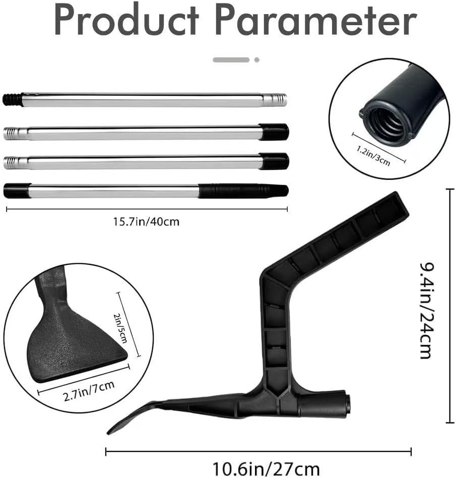Tuanlove Gutter Scoop Cleaning Tool with Adjustable Telescopic Rod, Roof Gutter Cleaning Spoon and Scoop, Gutter Leaf Cleaning Tools from The Ground