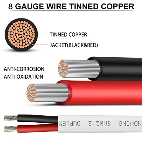 8 Gauge Marine Wire,8/2 Duplex Marine Grade Cable,100FT 8 AWG Wire