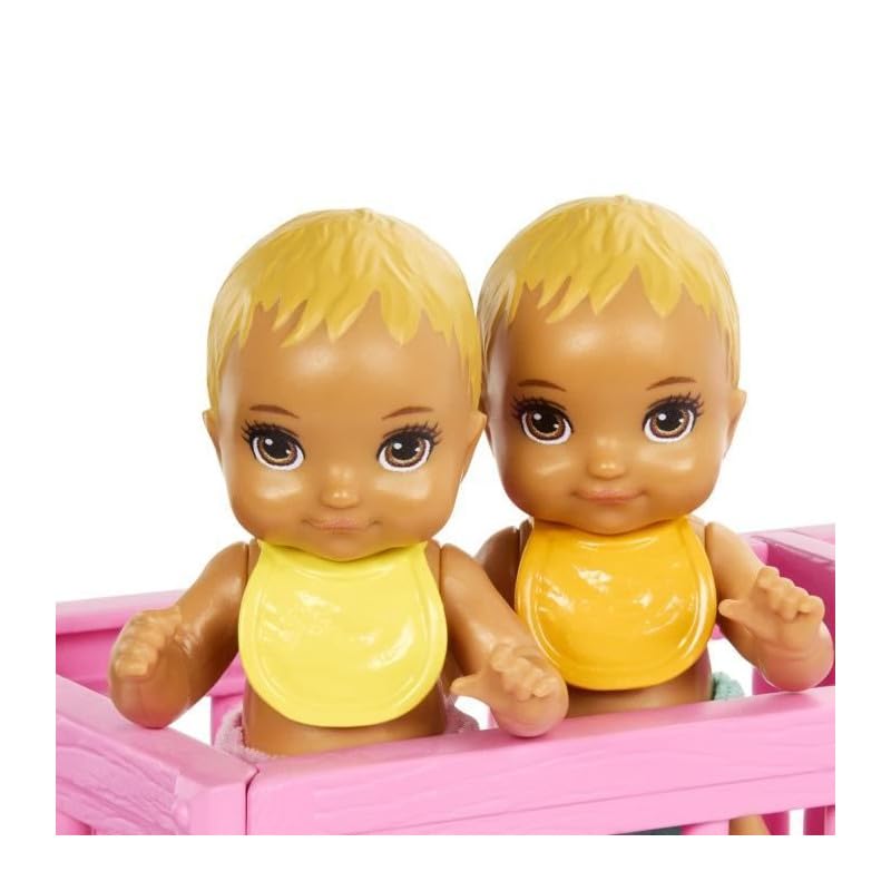 Barbie Skipper Doll & Nursery Playset with Accessories, Includes Twin Baby Dolls, 1 Crib, 1 Swing, 1 See-Saw & More