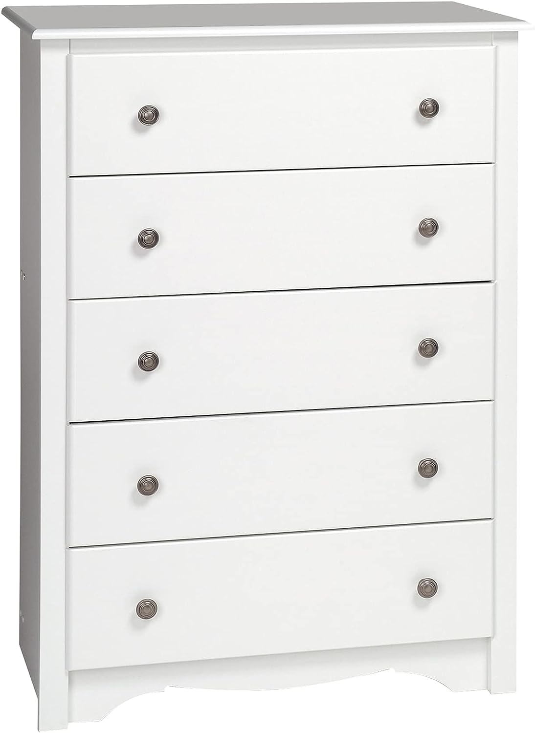 New w/ minor dmg - Prepac Sonoma Superior 5-Drawer Chest for Bedroom - Spacious and Stylish Chest of Drawers, Measuring 16"D x 31.5"W x 45.25"H, In White Finish - Retail $167