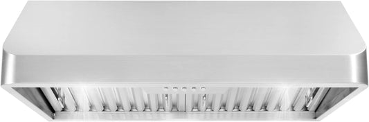COSMO COS-QB75 Under Cabinet 30 in. Range Hood with Push Button Controls, Permanent Filters, LED Lights, Convertible from Ducted to Ductless (Kit Not Included) in Stainless Steel (30 inch) - Retail $296