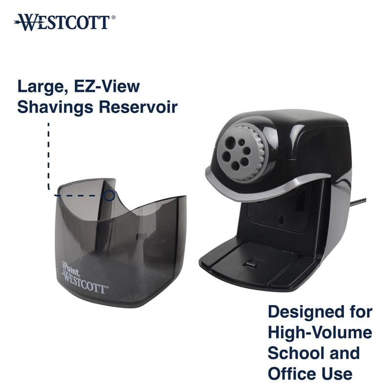 Westcott iPoint Heavy Duty Electric Pencil Sharpener for Home, School, and Office