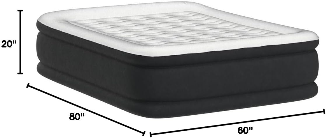 NEW - King Koil Luxury California King Size Air Mattress with Built-in High-Speed Pump Best for Home, Camping & Guests, 20" Double High Airbed Adjustable Blow Up Mattress, Waterproof