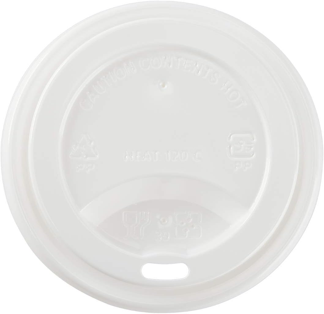 Karat PP Sipper Dome Lid for 8 oz Paper Hot Cup (White) - 1,000 ct