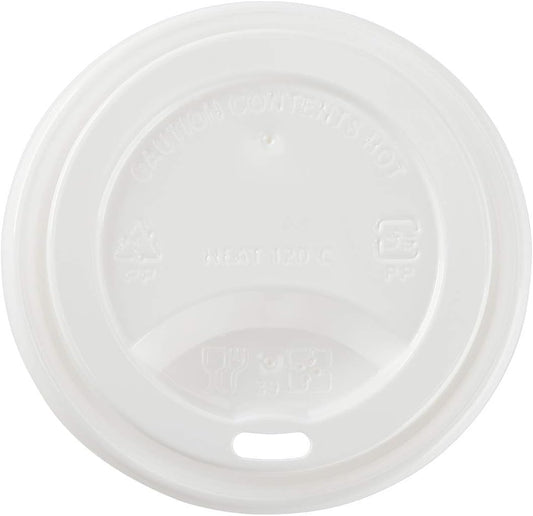 Karat PP Sipper Dome Lid for 8 oz Paper Hot Cup (White) - 1,000 ct