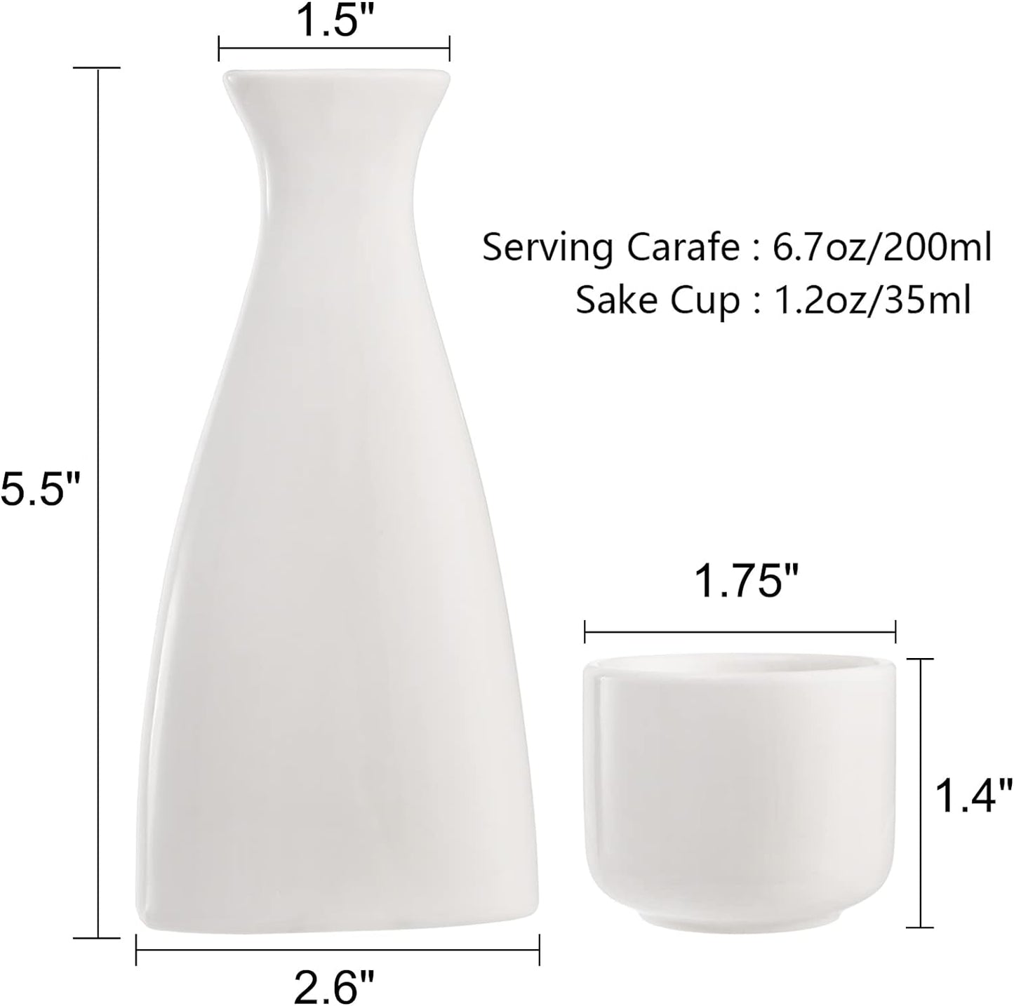 Tosnail 7 Pieces Ceramic Japanese Sake Set, 1 Serving Carafe and 6 Cups