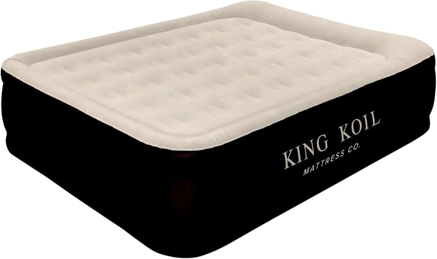 NEW - King Koil Luxury California King Size Air Mattress with Built-in High-Speed Pump Best for Home, Camping & Guests, 20" Double High Airbed Adjustable Blow Up Mattress, Waterproof