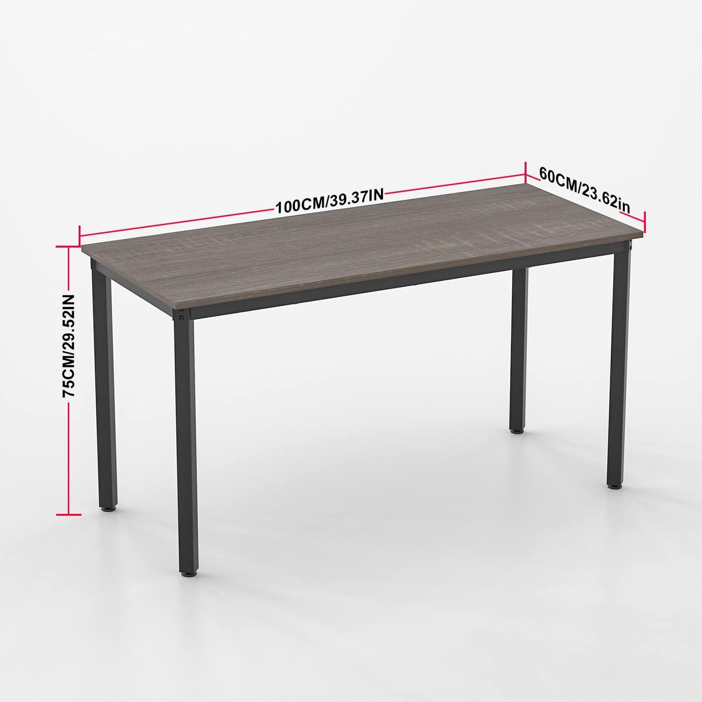 NEW - Anivia Small Computer Desk 39.37 inch Writing Table Wooden Desk Home Office Desk with Metal Legs for Students PC Laptop Workstation, Black Oak - Retail $59