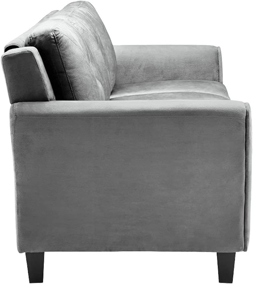 NEW - Lifestyle Solutions Collection Grayson Micro-Fabric Sofa, Dark Grey - Retail $272