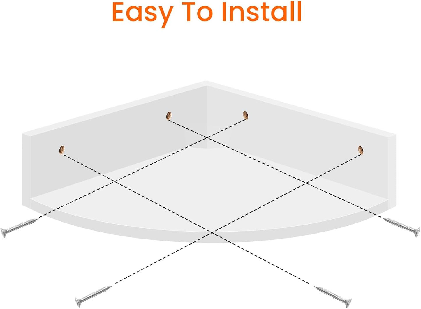 Homode White Floating Corner Shelves, Set of 3 Wood Corner Wall Shelves with Wire Hole, 12 Inch Deep