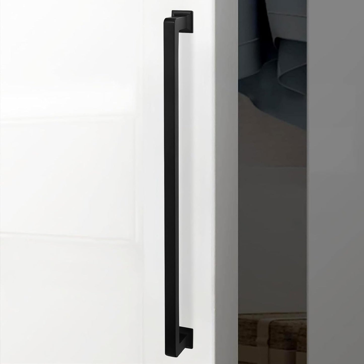 6 Pack Matte Black Kitchen Cabinet Handles - 12-3/5 inch (320mm) Black Drawer Pulls