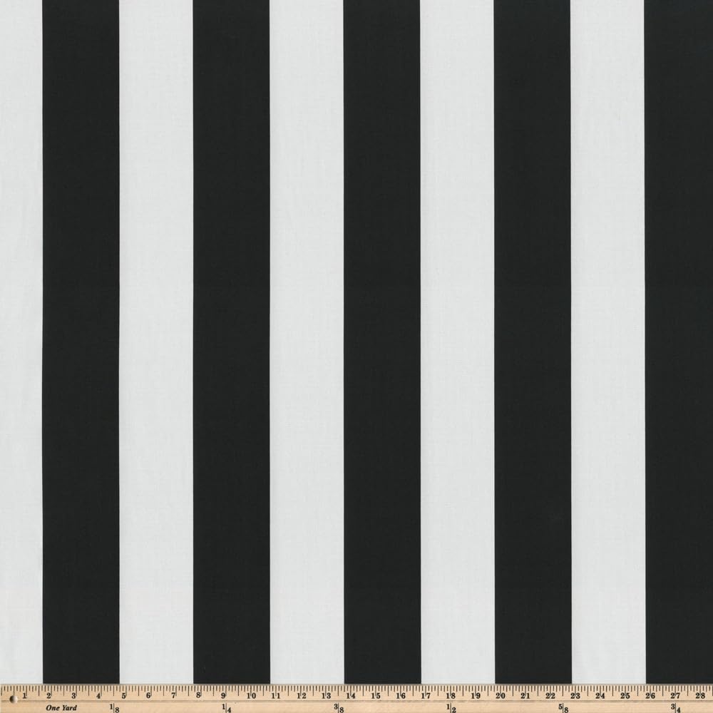 NEW - Pillow Perfect Stripe Indoor/Outdoor Square Corner Chair Seat Cushion with Ties, Plush Fiber Fill, Weather, and Fade Resistant, 20" x 20", Black/White Cabana Stripe, 2 Count - Retail $76