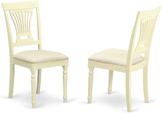 East West Furniture - 4 Linen Fabric Dining Room Chairs, Buttermilk