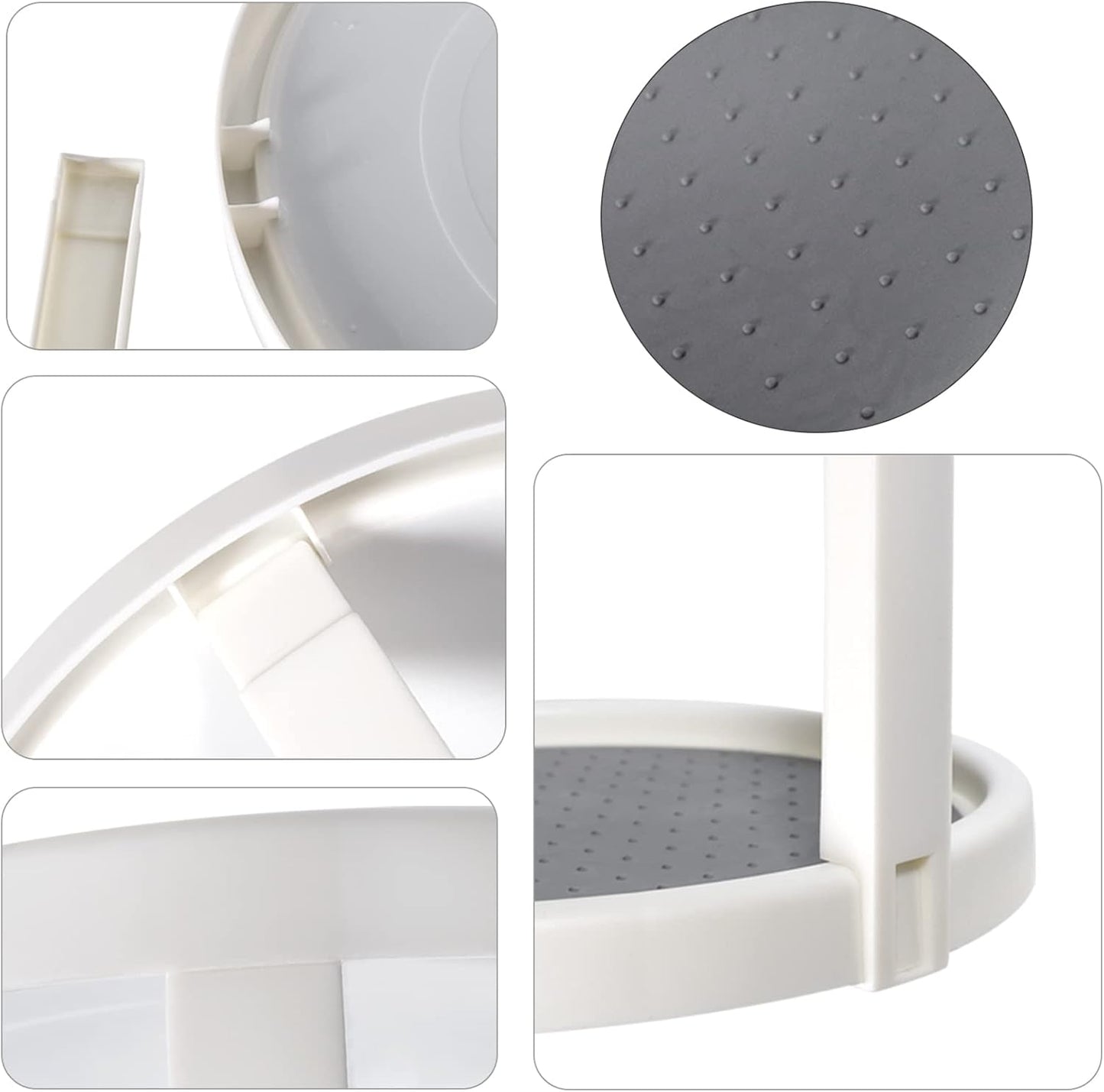 Lazy Susan Organizer, 2 Tier Non Skid Spice Rack Turntable, 360 Degree Rotating Seasoning Organizer, 10-Inch