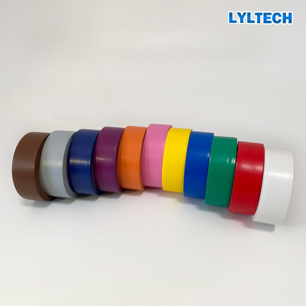 Electrical Tape Matte Rainbow 11 Colors Pack, Waterproof,Strong Adhesive, Durable, Easy-Wrap,3/4-Inch by 30 Feet