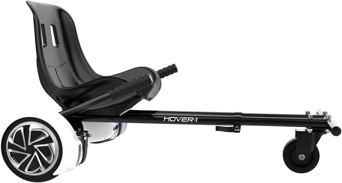 Hover-1 Kart Buggy Hoverboard Attachment | Compatible with Most 6.5" & 8" Electric Hoverboards, Hand-Operated Rear Wheel Control, Adjustable Frame & Straps, Easy Assembly & Install Hoverboard Go Kart - Retail $55