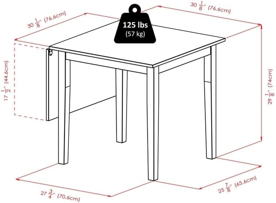 NEW - Winsome Wood Perrone 3-Pc Dining Set, Drop Leaf Table & 2 Slat Back Chairs - Retail $248