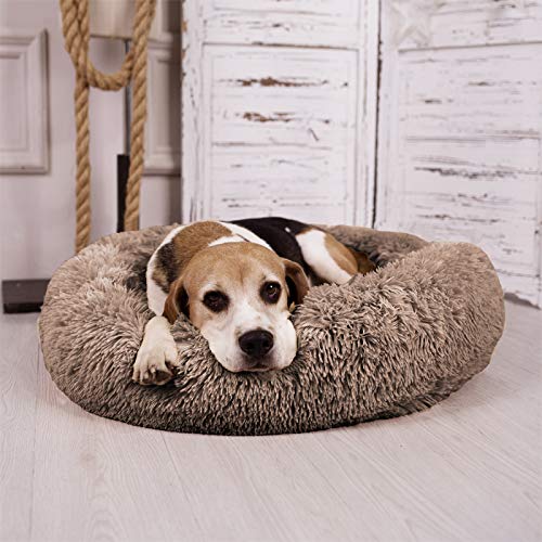 MFOX Calming Dog Bed Small Faux Fur Donut Cuddler Up to 30 lbs
