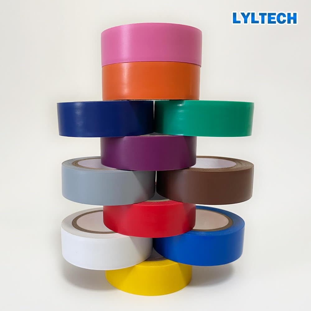 Electrical Tape Matte Rainbow 11 Colors Pack, Waterproof,Strong Adhesive, Durable, Easy-Wrap,3/4-Inch by 30 Feet