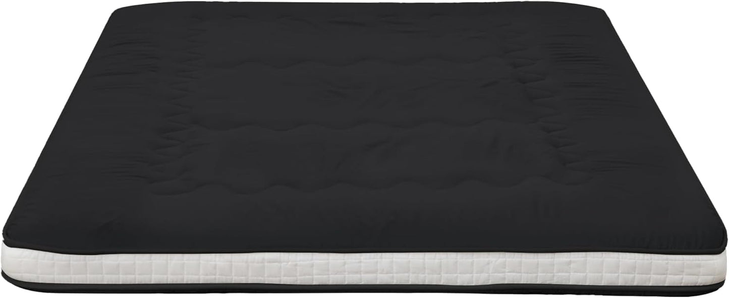 NEW - Japanese FULL Floor Futon Mattress Extra Thick Folding Roll Up Bed Topper Mat for Guest,Lounger and Tavel - Retail $100