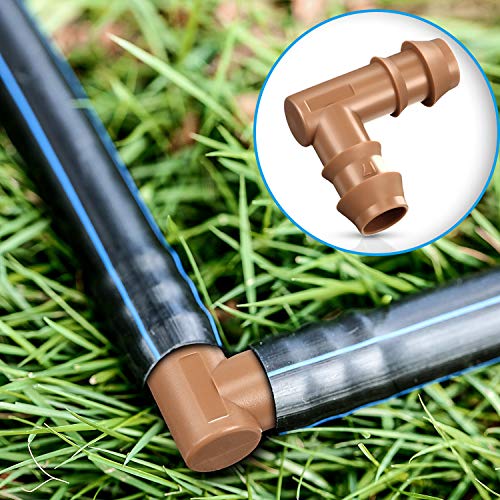 Boao Drip Irrigation Fittings Barbed connectors Tubing Kit Irrigation Parts for 1/2 Inch Barbed Connectors 28 Pcs Including 7 Tees 7 Couplings 7 Elbows and 7 End Cap for Drip or Sprinkler Systems
