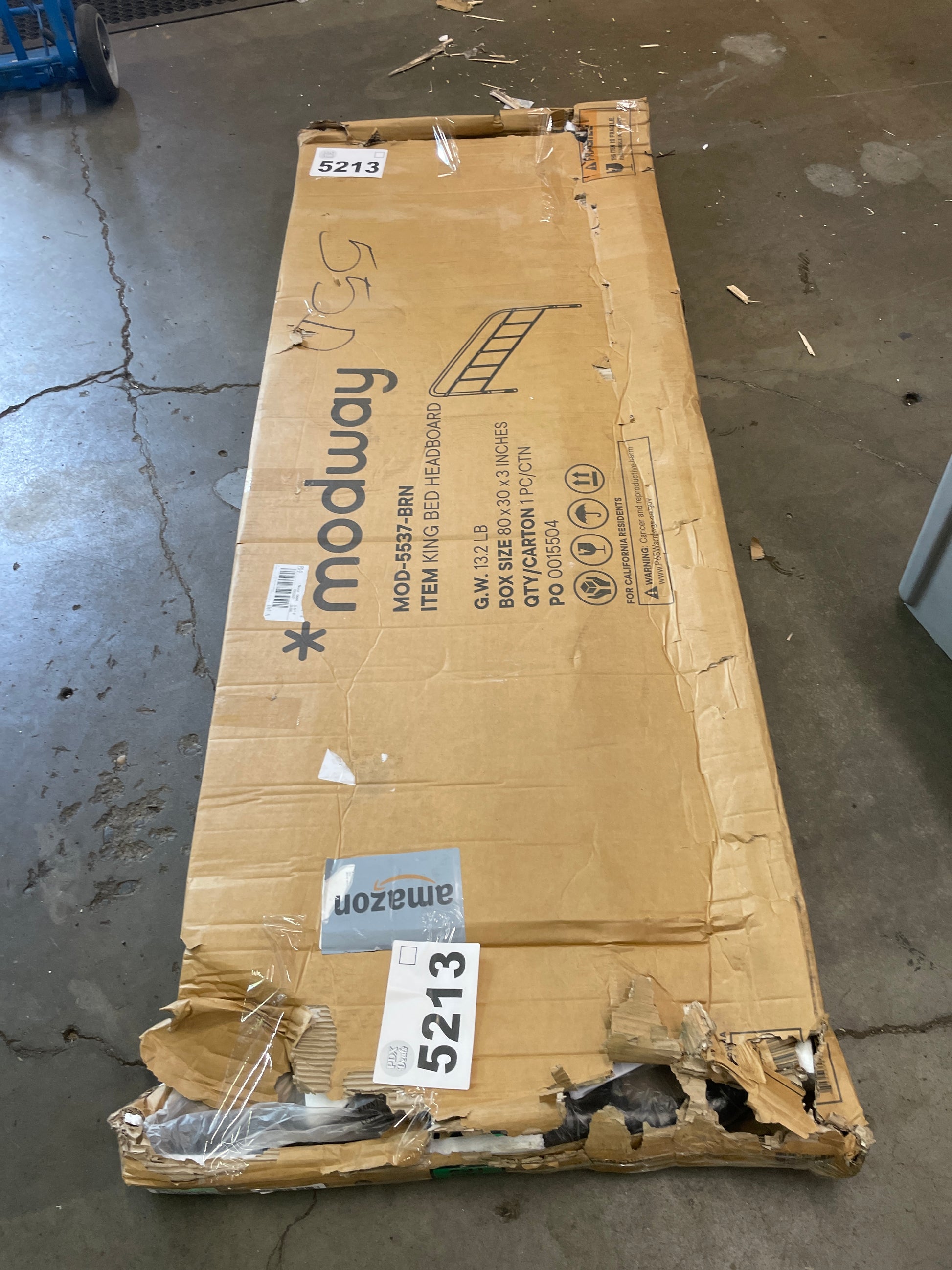 Modway Serena Rustic Farmhouse Style Steel Metal King Headboard Size in Brown - Retail $111