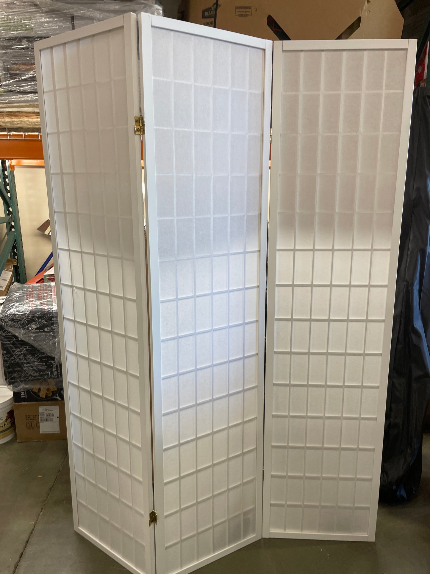 Oriental Furniture 6 ft. Tall Window Pane Shoji Screen - White - 3 Panels - Retail $83