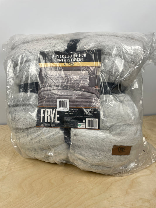 FRYE 2” Jacquard Channel, Faux Fur Comforter Set - Retail $100