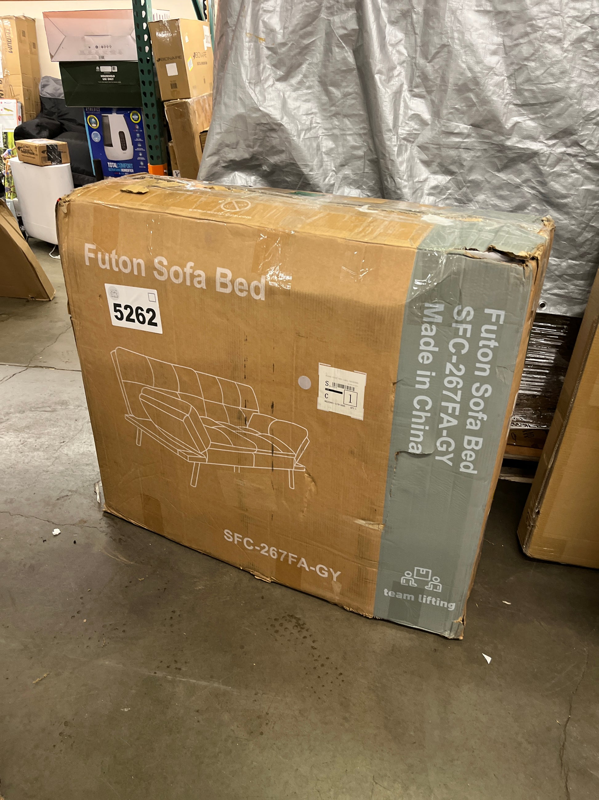 Sweetcrispy Sofa Bed Couch, Loveseat Sleeper Futon for Living Room, Foldable Memory Foam Furniture, Convertible Full Size Sofa, Adjustable Backrest and Armrests,Linen, Grey - Retail $291