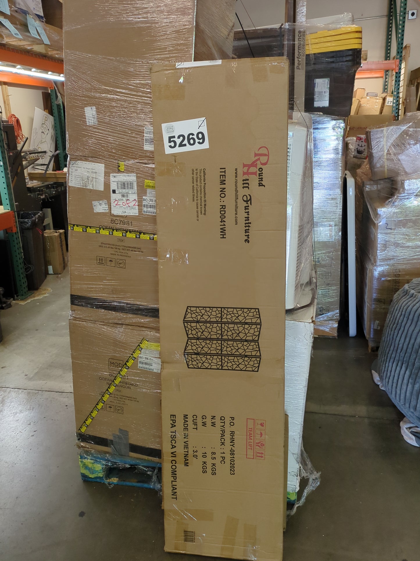 Roundhill Furniture Giyano 4 Panel Screen Room Divider, White - Retail $159