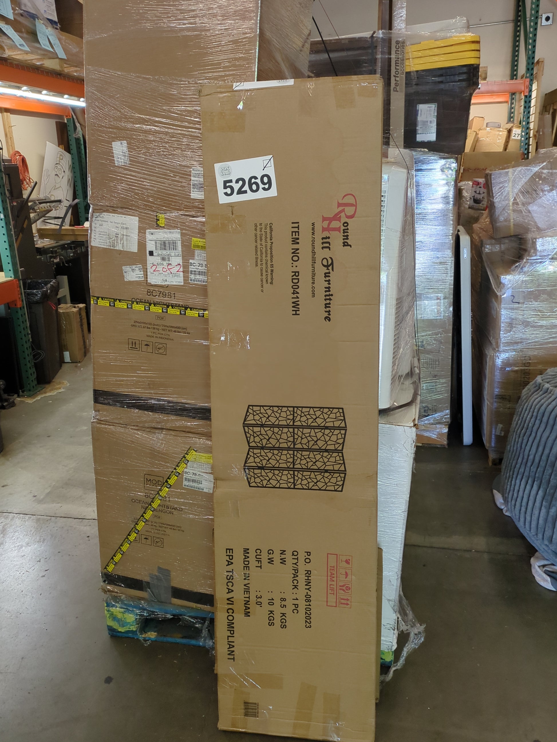 Roundhill Furniture Giyano 4 Panel Screen Room Divider, White - Retail $159