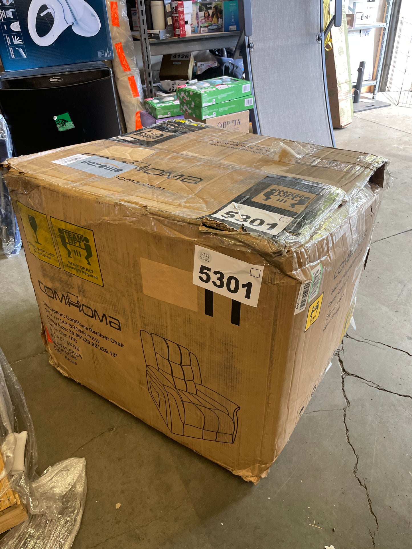 COMHOMA Recliner Chair Massage Rocker with Heated 360 Degree Swivel Lazy Boy Recliner Single Sofa Seat with Cup Holders for Living Room (Gray) - Retail $289