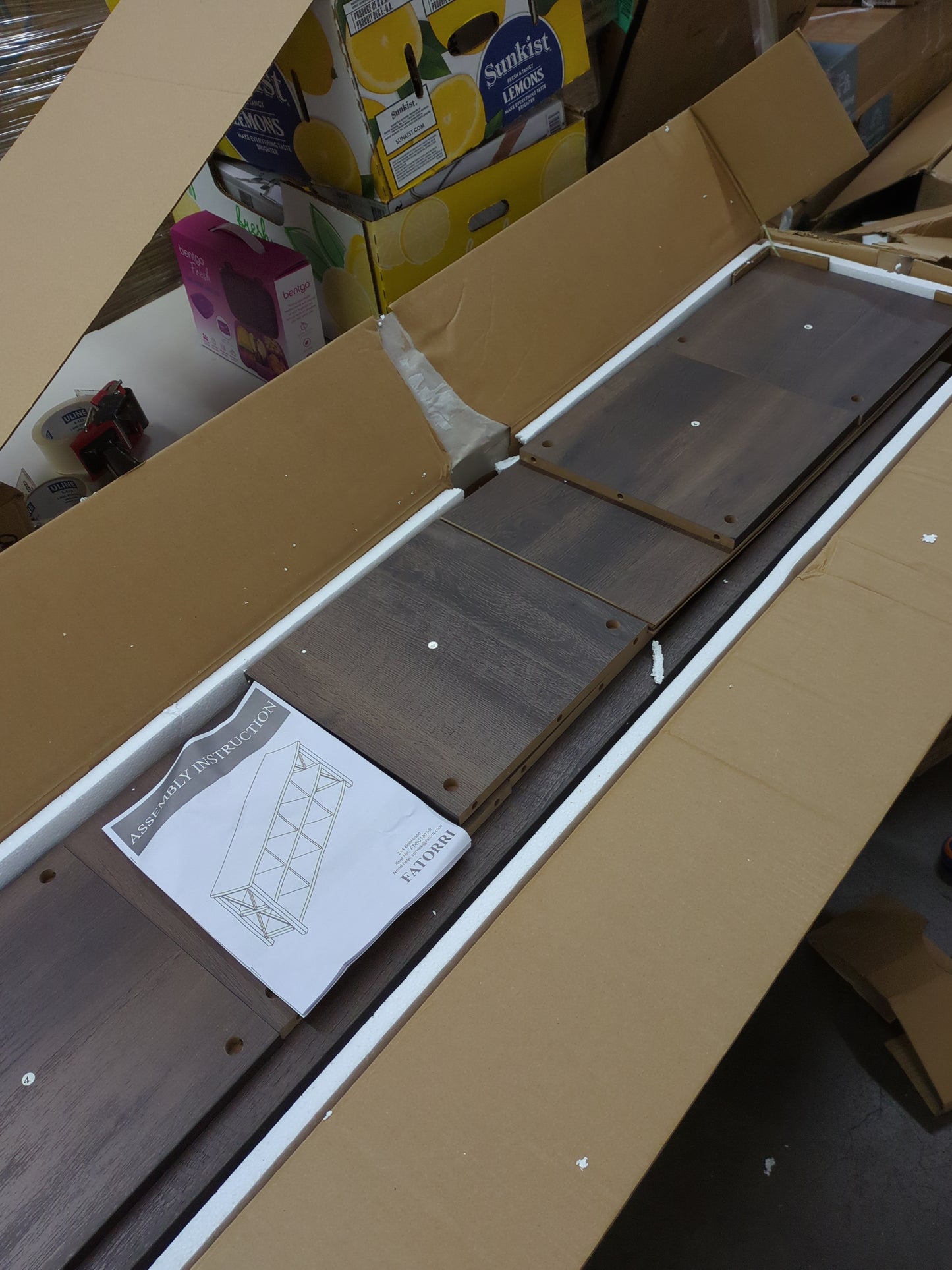 FATORRI 8 Cube Storage Organizer Bookshelf, Rustic Wood Cubby Bookcase, Industrial Horizontal Long Shelf for Living Room (Walnut Brown, 62 Inch) - Retail $229