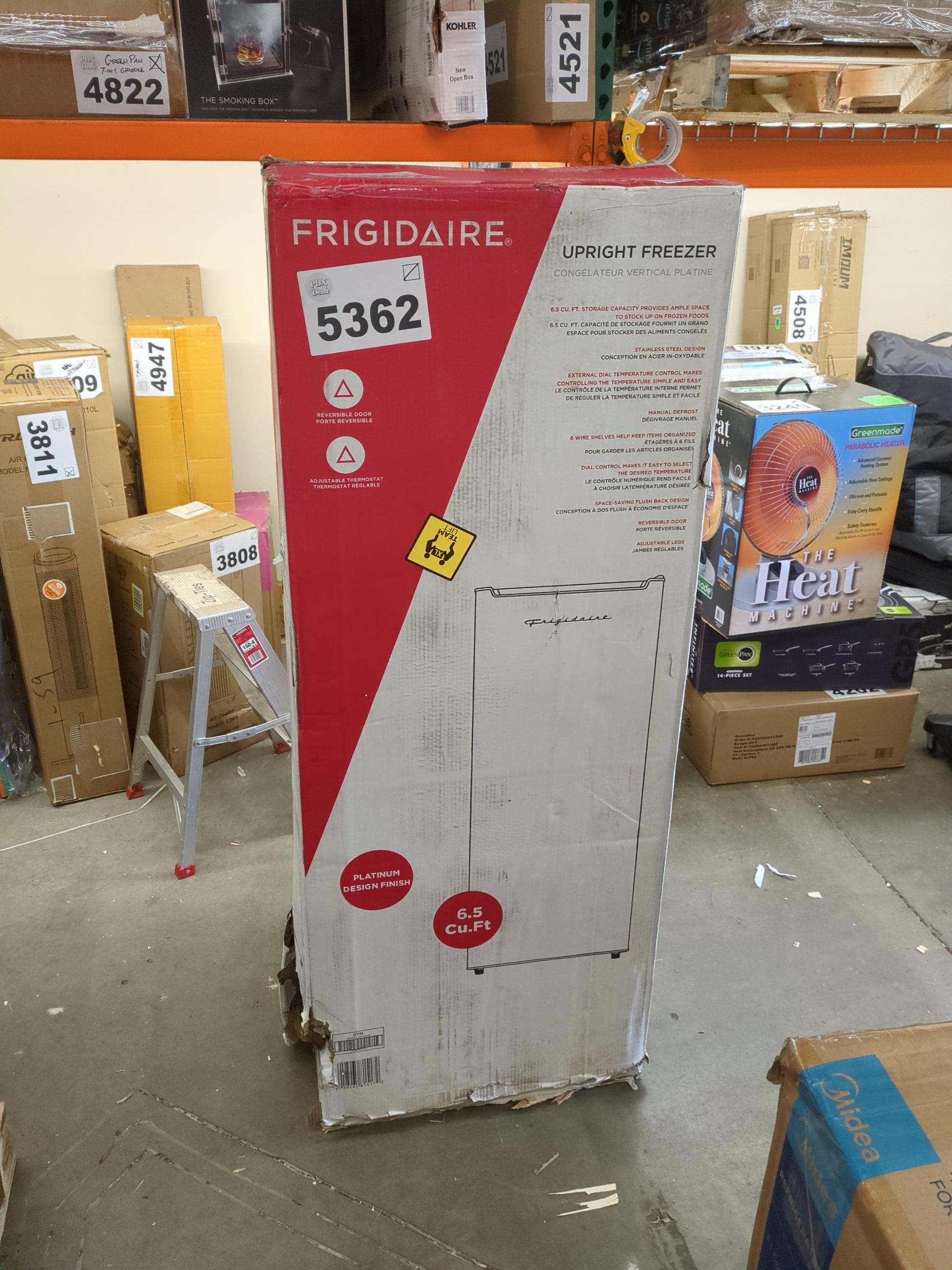 Frigidaire EFRF696-AMZ Upright Freezer 6.5 cu ft Stainless Platinum Design Series,Silver - Retail $570