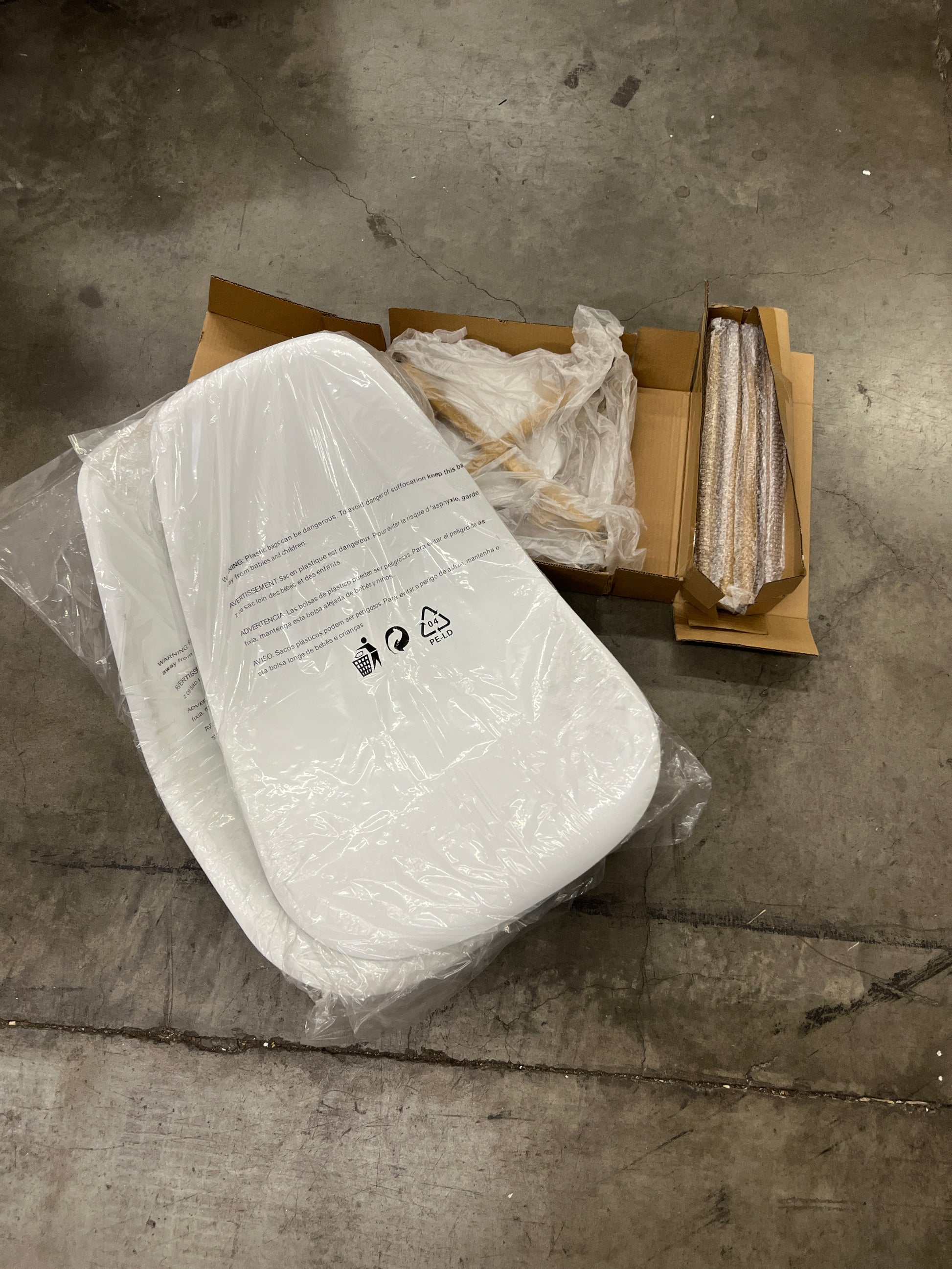 CangLong Modern Stylish Plastic Cushion Metal Legs for Kitchen, Dining, Bedroom, Living Room, Side Chair, Set of 2, White - Retail $91