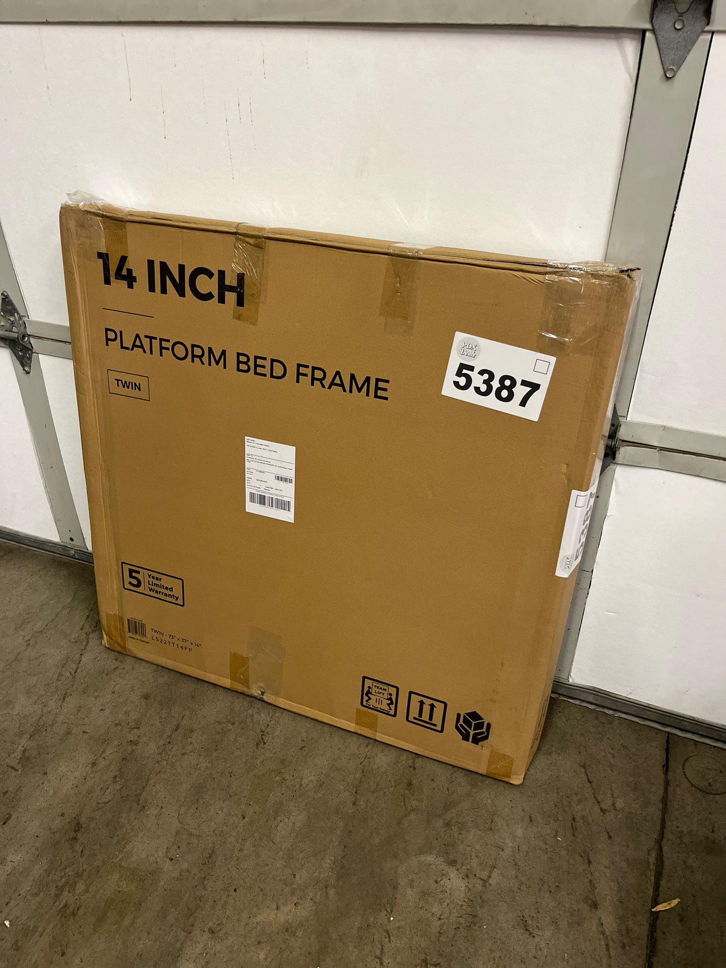 Linenspa Folding Metal Platform Bed Frame - No Box Spring Needed - Underbed Storage - Simple Tool Free Assembly - Mattress Foundation - 14" High - Traditional Design - Sturdy Steel - Twin Size - Retail $74