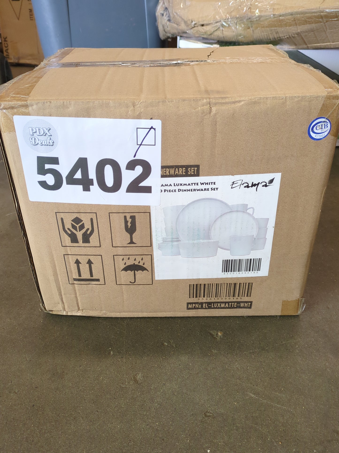 NEW - Elama Luxmatte Dinnerware Set, 20 Piece, White - Retail $49