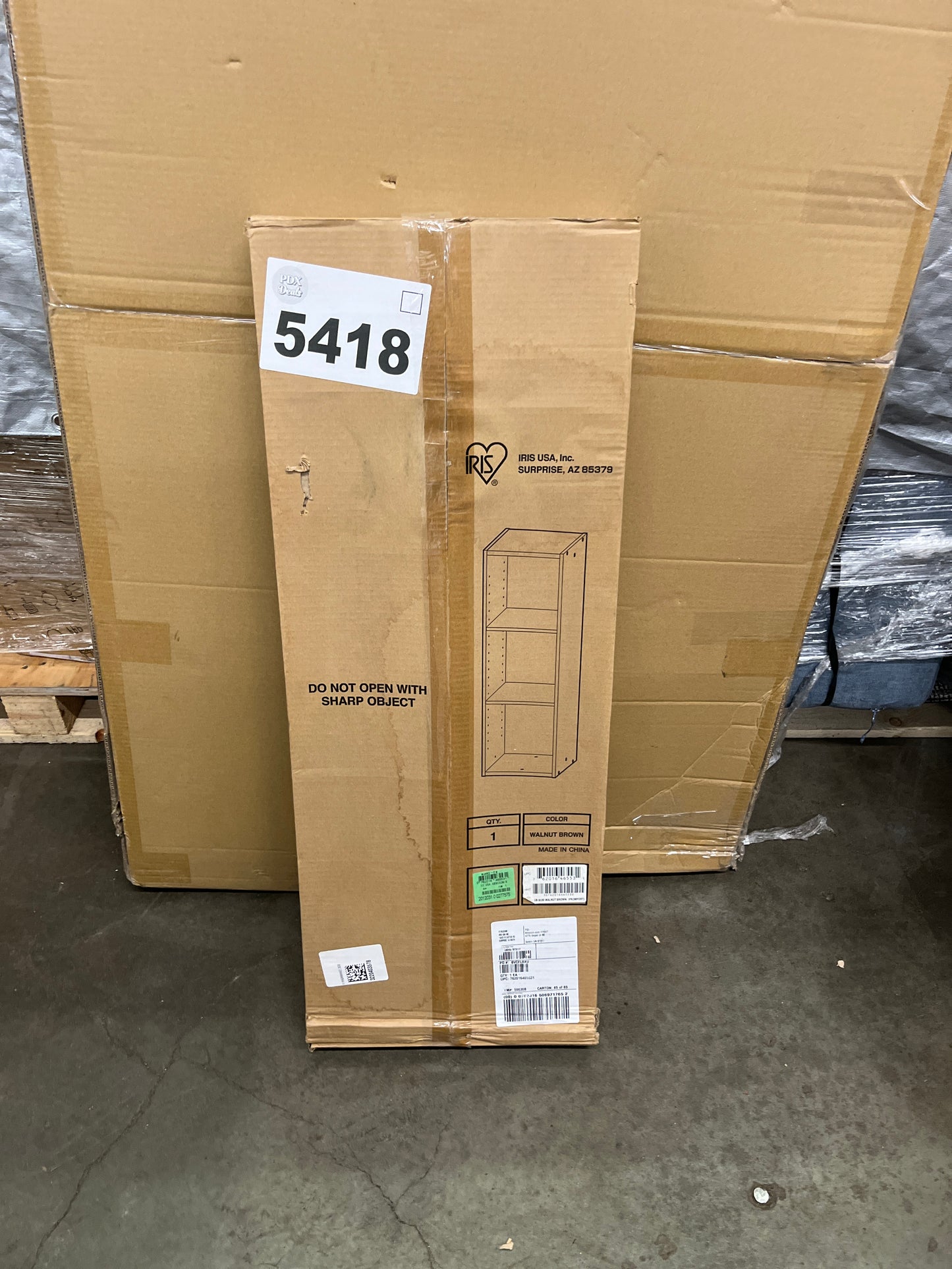 IRIS USA 3-Tier 12" Wide Cubby Storage Bookshelf with Adjustable Shelves, Sturdy Versatile Easy Assembly Stackable Storage Shelf for Saving Space, Walnut Brown/White - Retail $28