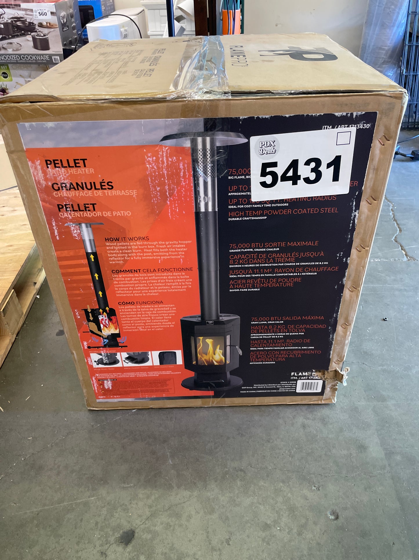GHP PELLET PATIO HEATER - Retail $249