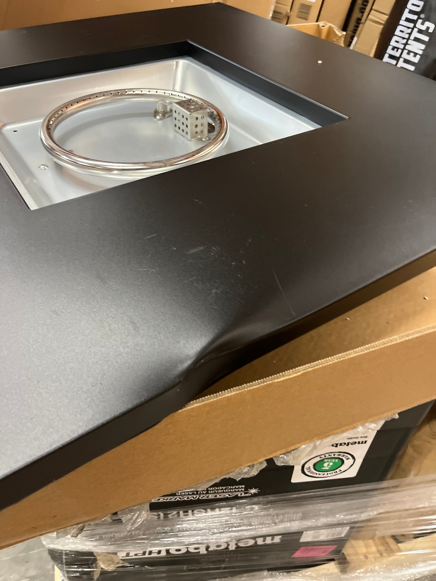 Ciays Propane Fire Pits 32 Inch Outdoor Gas Fire Pit, 50,000 BTU Steel Fire Table with Lid and Lava Rock, Add Warmth and Ambience to Gatherings and Parties On Patio Deck Garden Backyard, Black - Retail $179