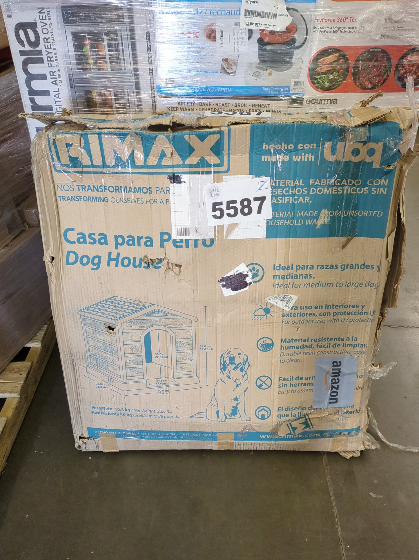 YO PIDO Dog Houses Made with Plastic UBQ, 35 x 35 x 36.2 in, for Medium and Small Pets, Made for Outdoors with UV Protection and Water Resistant, Moisture Resistant, Easy to Assemble, RED - Retail $145